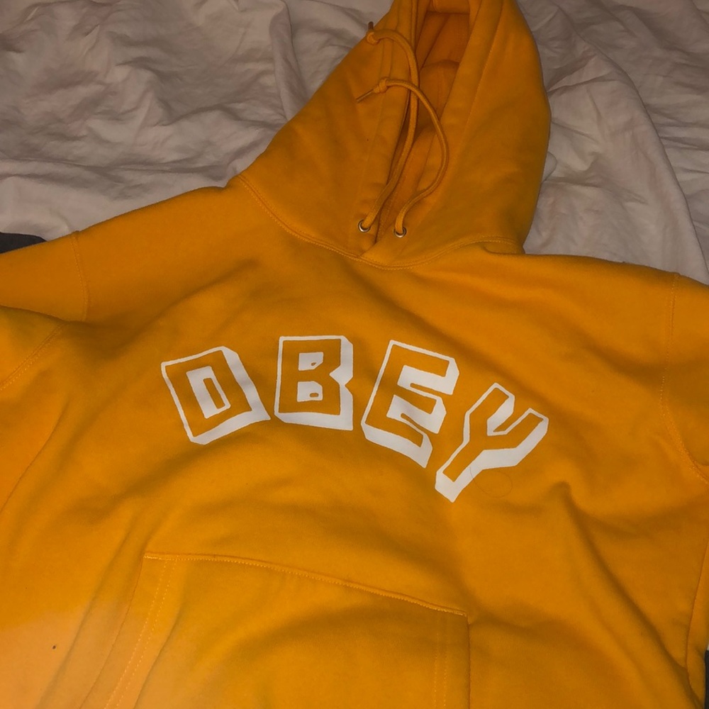 yellow obey hoodie
